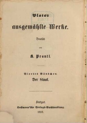 Plato's ausgewählte Werke, 4