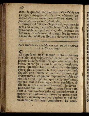 Des différentes Manieres de se servir de l'Eventail.