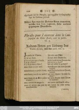 Phrases, pour s'exercer dans la Conjugaison du Verbe Avoir, avec la partic. rel. y.