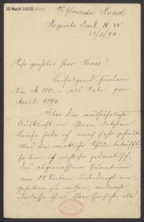 Brief an Emil Kross : 31.03.1894