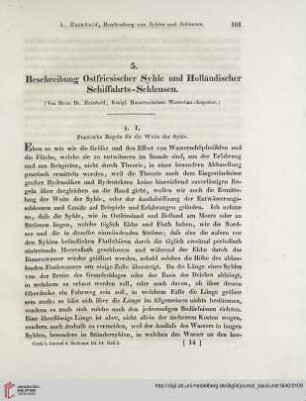 14: Beschreibung Ostfriesischer Syhle und Holländischer Schiffahrts-Schleusen, [1]
