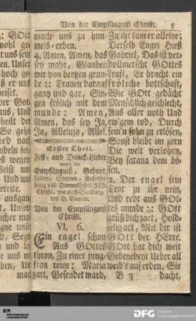 Erster Theil. Fest- und Danck-Lieder wegen der Empfängniß, Geburt, Leiden, Sterben, Auferstehung ...