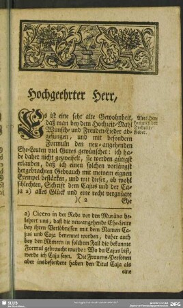 Hochgeehrter Herr ...