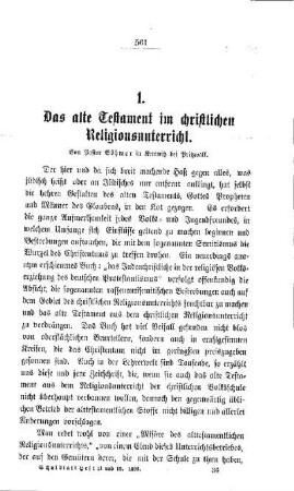 Das alte Testament im christlichen Religionsunterricht