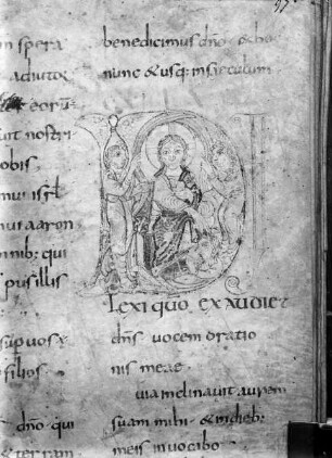Psalter von Corbie — Initiale D zu Psalm 114, Folio 97 recto