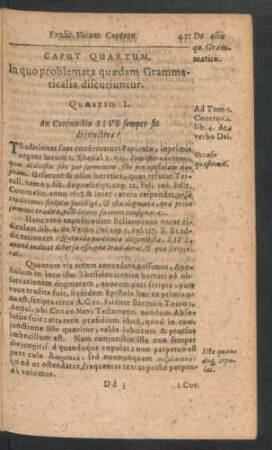 Caput Quartum. In quo problemata quaedam Grammaticalia discutiuntur.