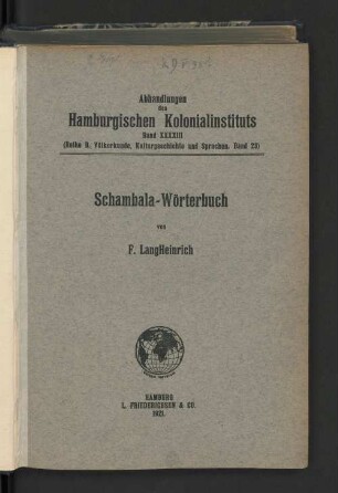 Schambala-Wörterbuch
