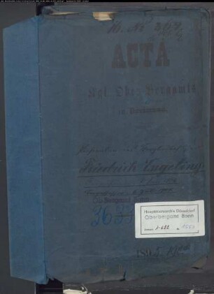 Engeling; Friedrich Georg Heinrich; Bergbaubeflissener; Bergassessor, Personal- und Prüfungsakte
