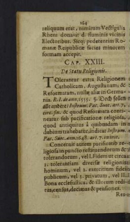 Cap. XXIII. de Statu Religionis.