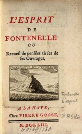 L' esprit ou recueil de pensées