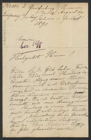 Brief an B. Schott's Söhne : 12.08.1890