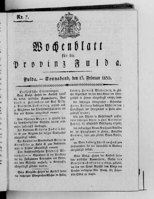Nr. 7, Ausgabe vom 13. Februar 1830