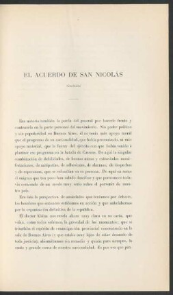 El acuerdo de San Nicolás - (Conclusión)