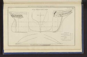 SECTIONS & DIMENSIONS OF STEAM VESSELS. Plate 44. Page 339. Steam Frigate built in 1839.
