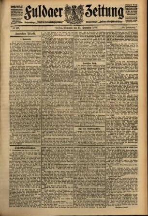 Zweite Ausgabe vom Mittwoch, den 15. Dezember 1909.