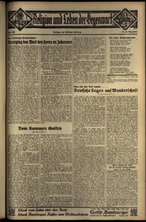 Vierte Ausgabe vom Samstag, den 21. Dezember 1935.