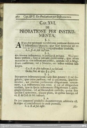 Cap. XVI. De Probatione Per Instrumenta