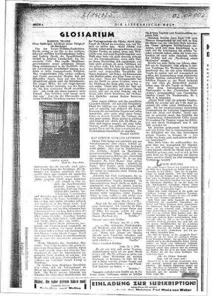 Essad Beys Artikel in der Zeitschrift Die literarische Welt 1927