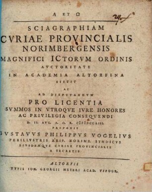 Sciagraphiam Cvriae Provincialis Norimbergensis