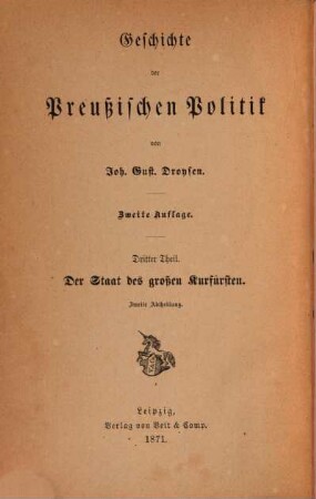 Geschichte der preußischen Politik, 3,2