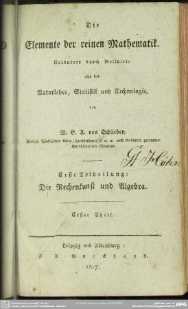 1,1: Die Rechenkunst und Algebra: 1