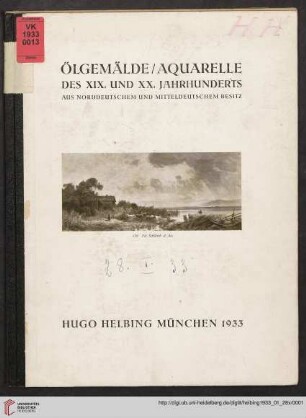Ölgemälde, Aquarelle des XIX. und XX. Jahrhunderts aus norddeutschem und mitteldeutschem Besitz : 28. Januar 1933