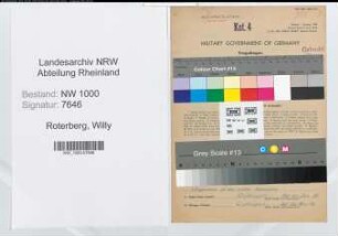 Entnazifizierung Willy Roterberg, geb. 11.02.1908 (Verw.Angest.)