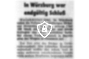 In Würzburg war endgültig Schluß