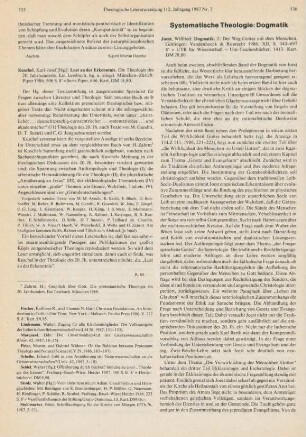 Systematische Theologie: Dogmatik