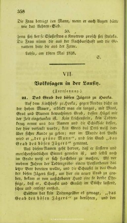 VII. Volkssagen in der Lausitz : Fortsetzung