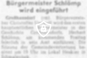 Bürgermeister Schlömp wird eingeführt