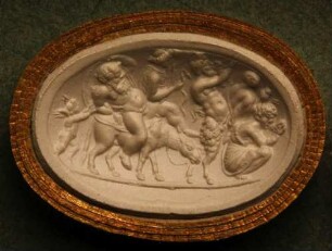 Silenus, inmitten eines bacchantischen Zugs auf einem Esel reitend (Daktyliothek, Erstes Mythologisches Tausend)