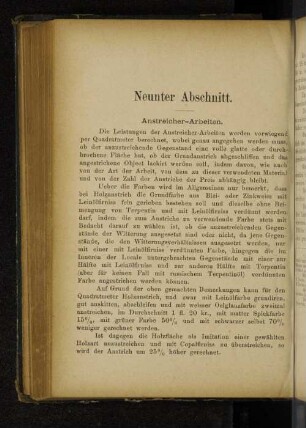 Neunter Abschnitt. Anstreicher-Arbeiten.