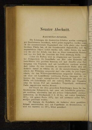 Neunter Abschnitt. Anstreicher-Arbeiten.