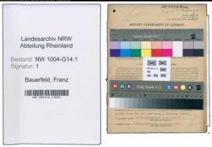 Entnazifizierung Franz Bauerfeld , geb. 07.02.1898 (Physiker)