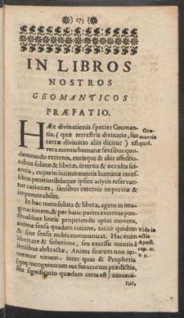 In Libros Nostros Geomanticos Praefatio