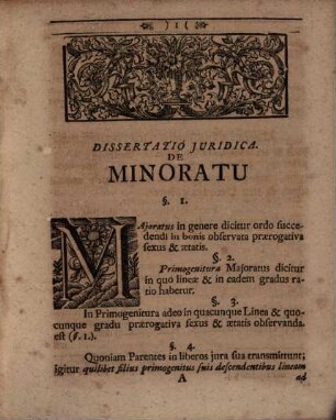 Joh. Ulrici Crameri, ... Diatribe Iuridica De Minoratu In Familiis Illustribus Ad Testamentum Balthasaris Episcopi Vratislaviensis De A. 1561