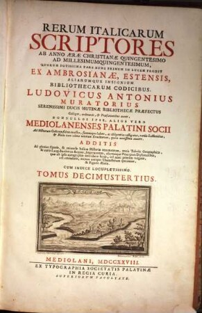 Rerum italicarum Scriptores. 13