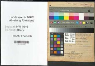Entnazifizierung Friedrich Rasch , geb. 27.12.1894 (Lehrer)
