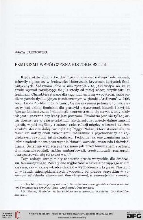 20: Feminism i współczesna historia sztuki