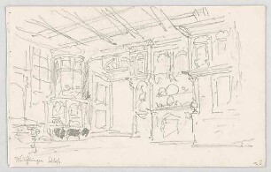 Bauernfeind, Gustav; Italien; Österreich; Schweiz; Studien- und Reiseskizzen - Schloss Wülfflingen, Schweiz - Innenraum (Studie)