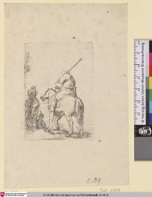 [Turbantragender Soldat zu Pferd; Turbaned Soldier on Horseback; Homme à cheval]