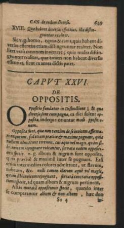 Caput XXVI. De Oppositis.