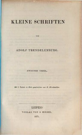 Kleine Schriften, 2