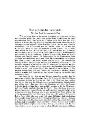 Über erziehenden Unterricht