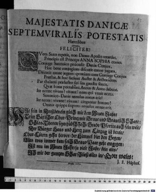 Maiestatis Danicae Et Septemviralis Potestatis Haeredibus iterum feliciter!