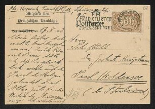 Brief von Konrad Haenisch an Gerhart Hauptmann