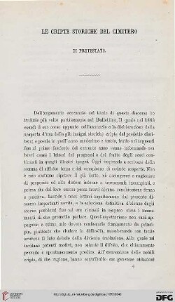 2.Ser.3.1872: Le cripte storiche del cimitero di Pretestato