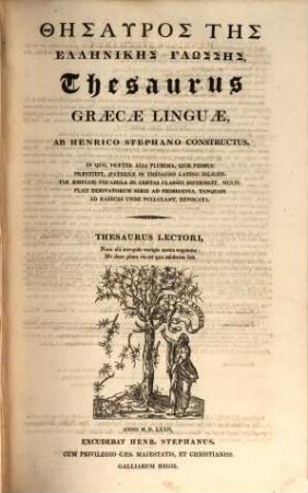 Thēsauros tēs hellēnikēs glōssēs, [10]. [Vol. isagog.]