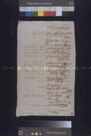 Rundschreiben: Bekanntmachung des böhmischen Landespräsidiums über eine Textberichtigung in der Verhängung des Belagerungszustandes; Prag, 11. Mai 1849